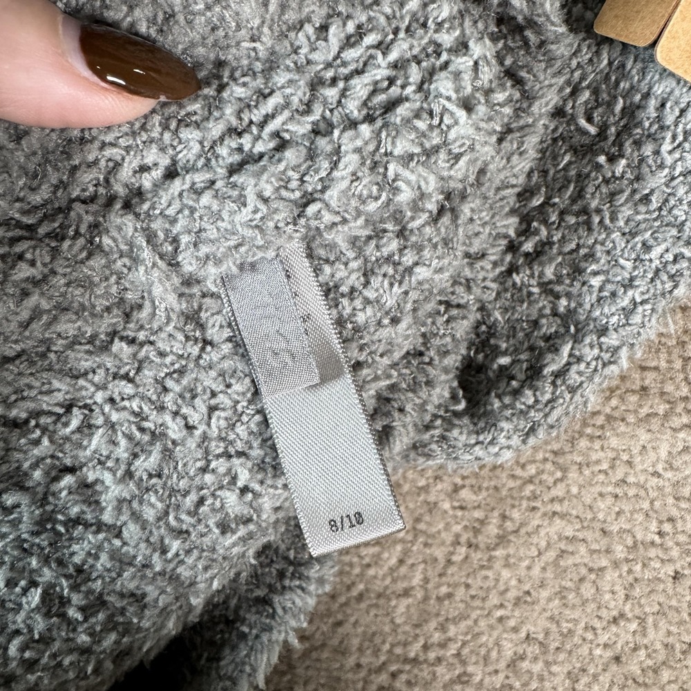 Skims Tank Top Girls 8/10 Gray Cozy Fuzzy Knit Scoop Neck Sleeveless Lounge - Picture 4 of 10